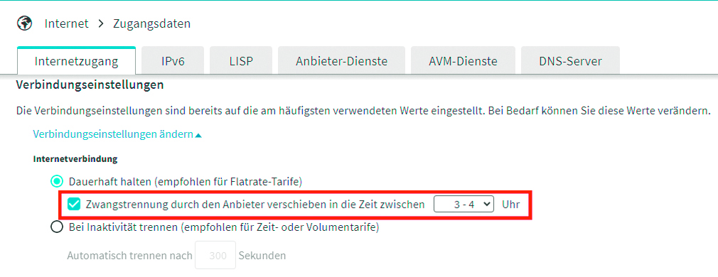 Fritzbox-Einstellungen
