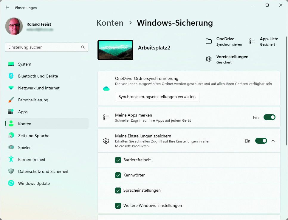 Windows Einstellungen: WLAN-Passwörter