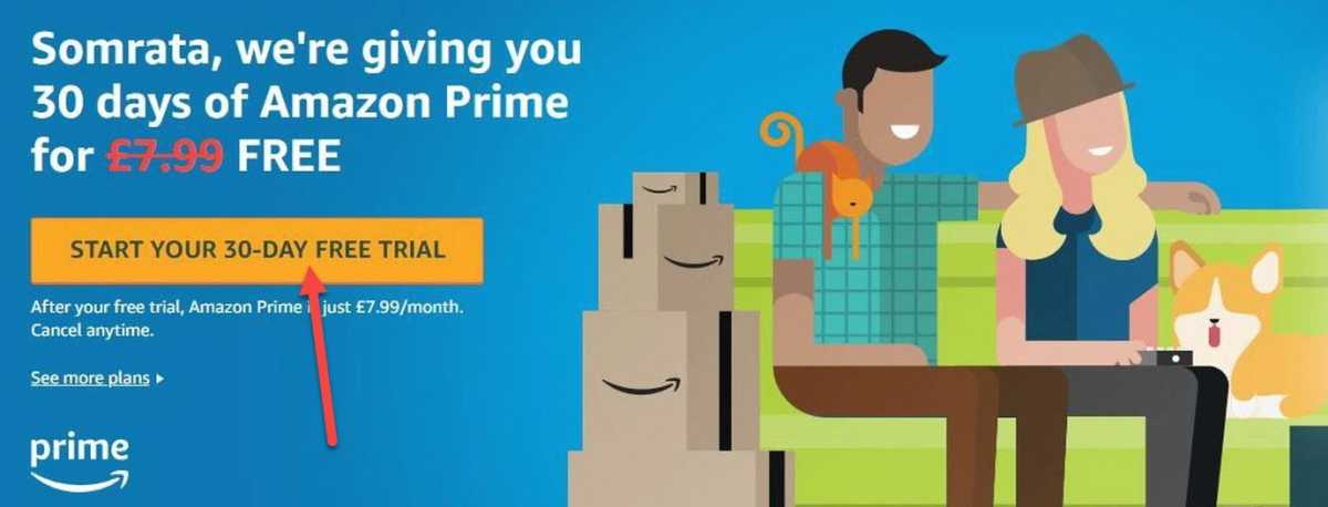 Amazon Prime sign up 30-day free trial