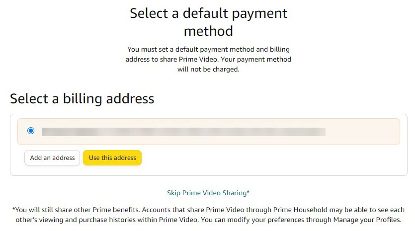 Share Amazon Prime method