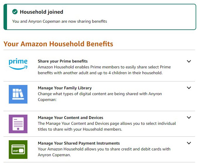 Household Lets Family Share Your Prime Benefits