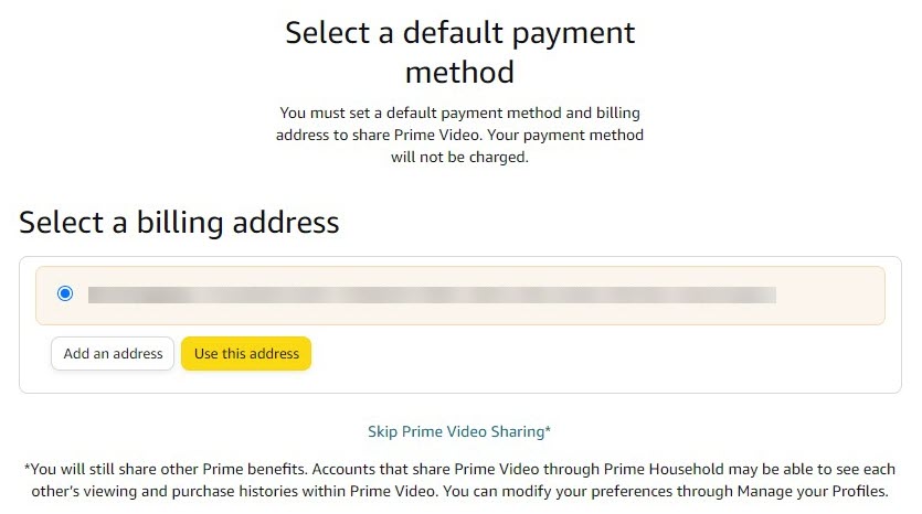 Share Amazon Prime method