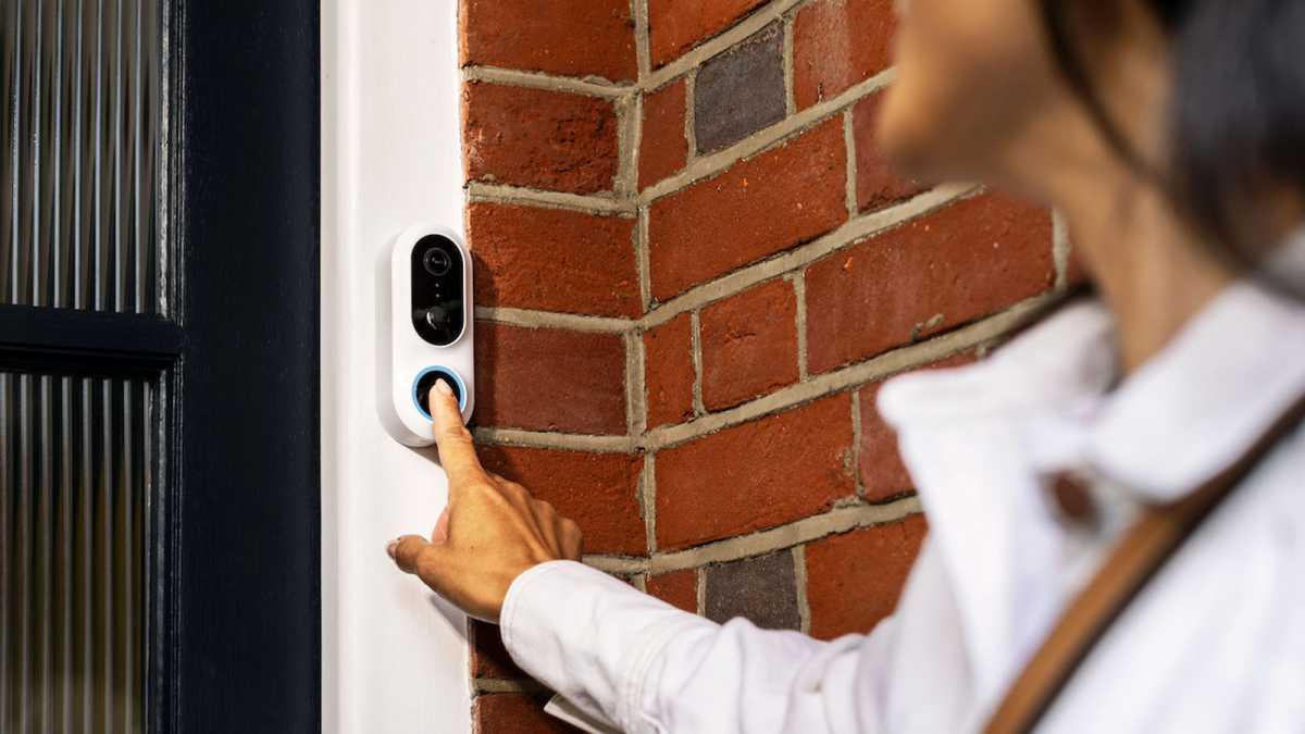 Sky Protect's smart doorbell in use