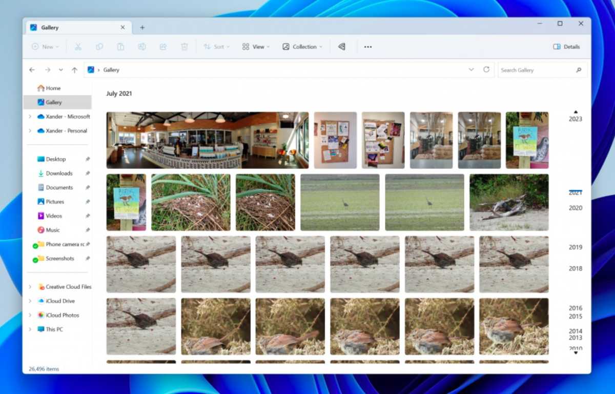Nueva función de Windows 11 para explorar fotos en la galería