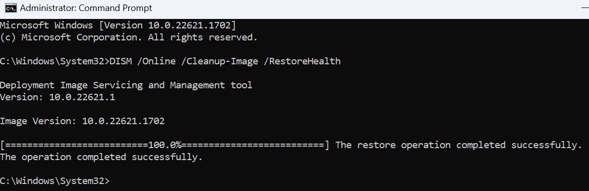 Windows 11 repair system image command
