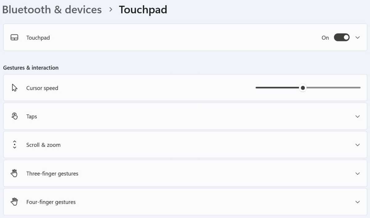 Windows customise touchpad method