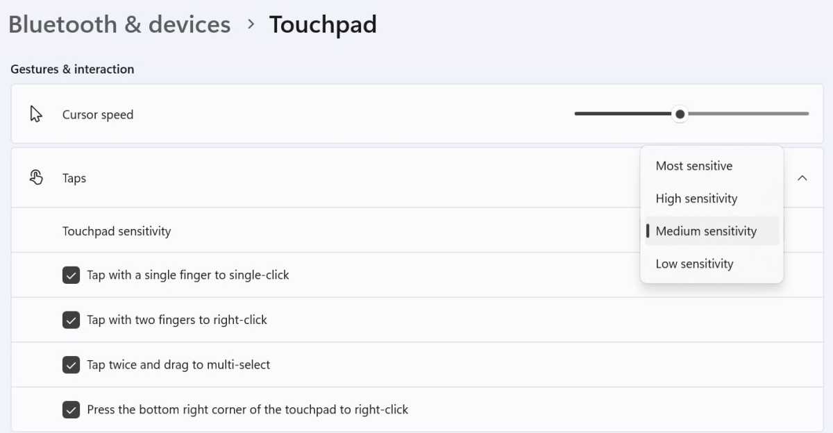 Windows customise touchpad method
