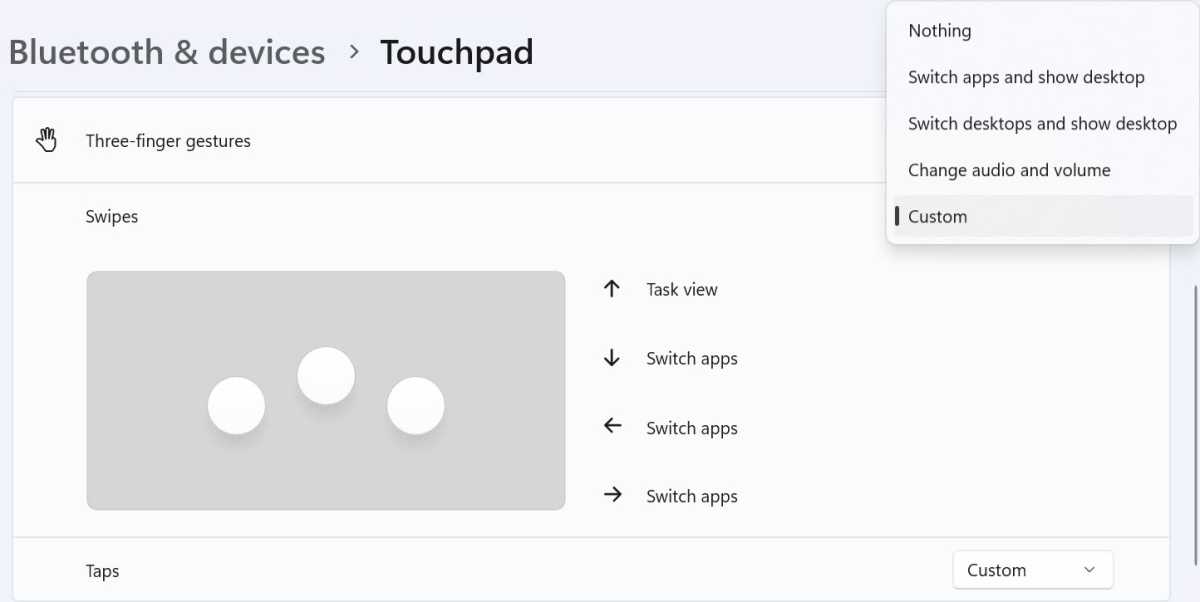 Windows customise touchpad method