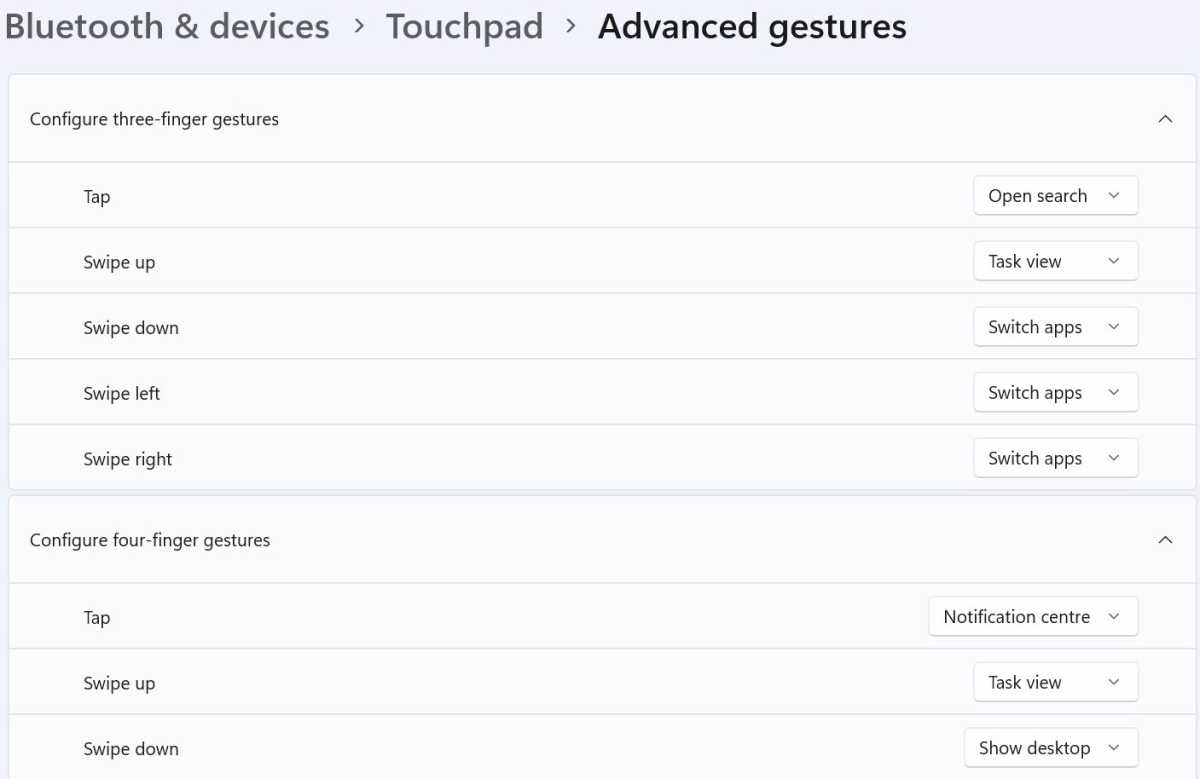 Windows customise touchpad method