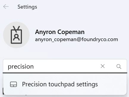 Windows customise touchpad method