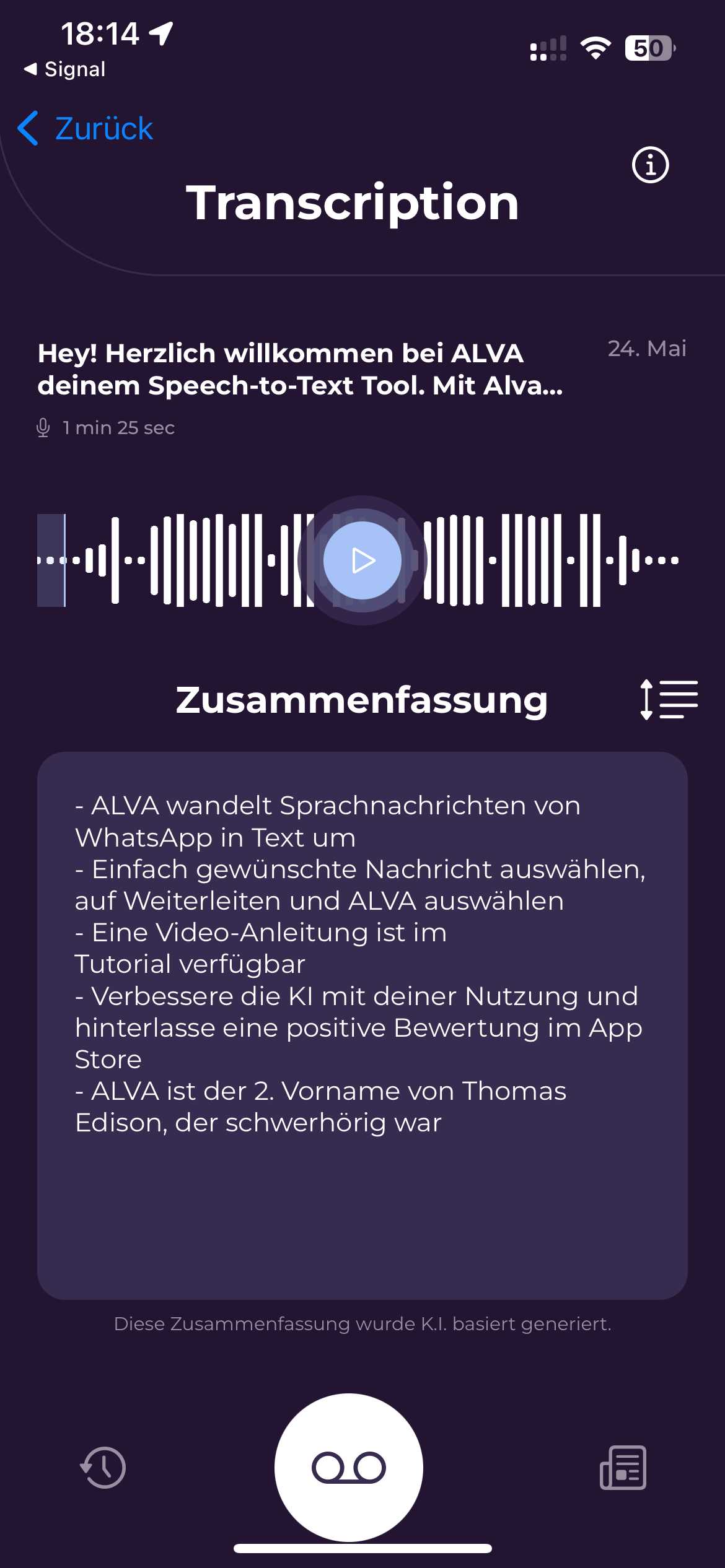 Alva-App im Test: Sprachnachrichten zu Text und Zusammenfassungen ...