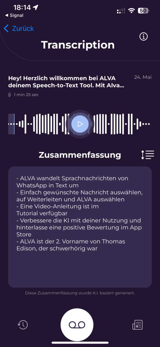 Ein absolutes Highlight ist die Zusammenfassung von Texten wir hier aus der eigenen Vorlage