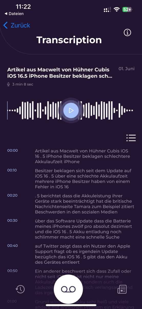 Den Namen unserer Redakteurin schlecht erkannt, aber den Rest ziemlich gut