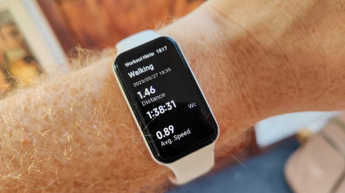 Workout data for Amazft Band 7