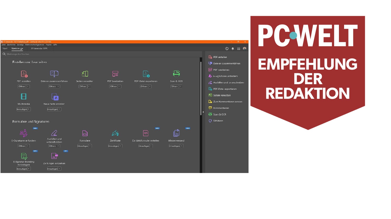 Empfehlung der Redaktion (kostenpflichtig): Adobe Acrobat Pro DC