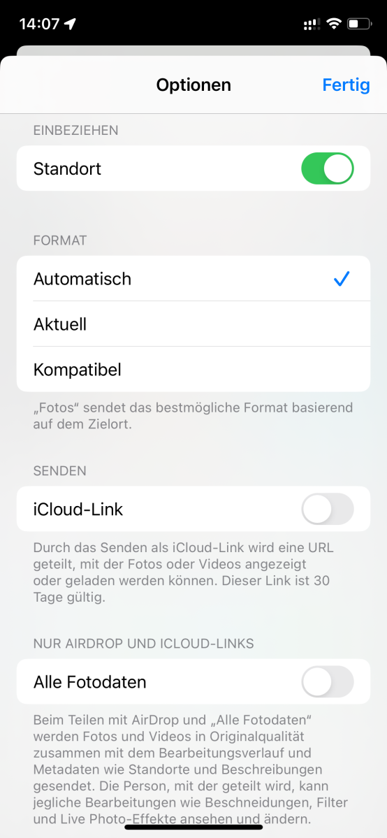 Fotos teilen unter iOS 17