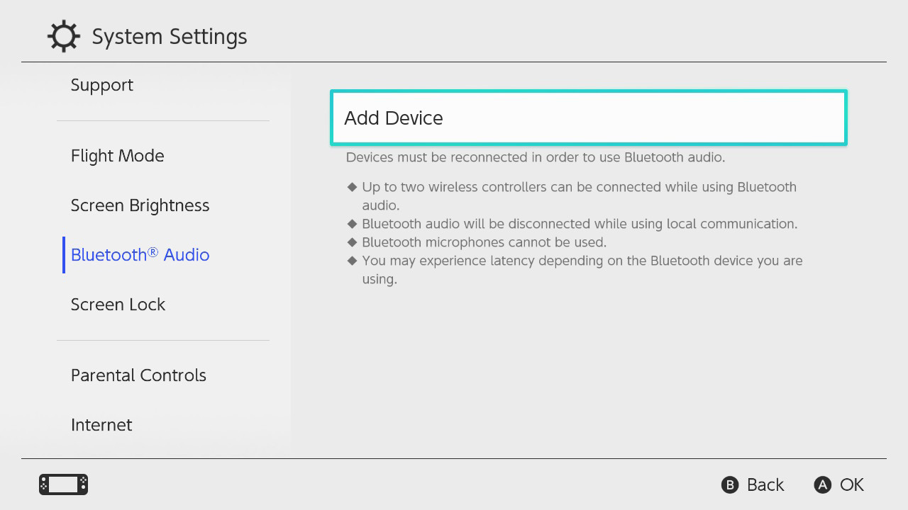 How to pair AirPods with Nintendo Switch: Add device