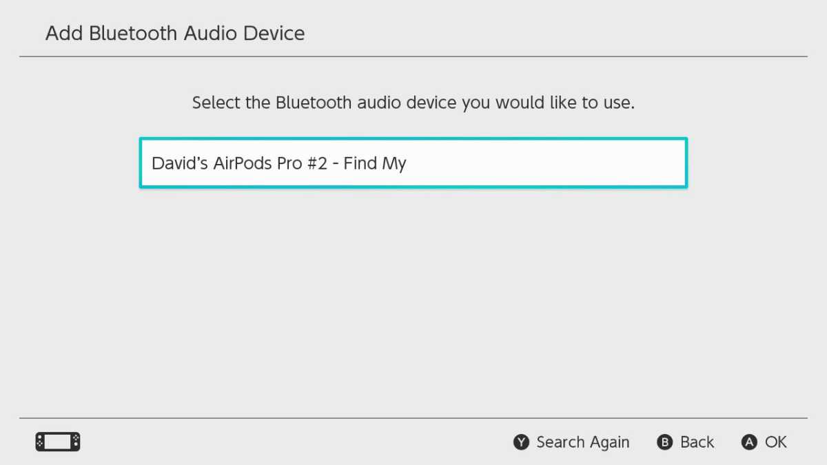 How to pair AirPods with Nintendo Switch: Confirm device