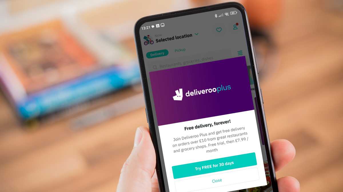 Start Deliveroo Plus free trail