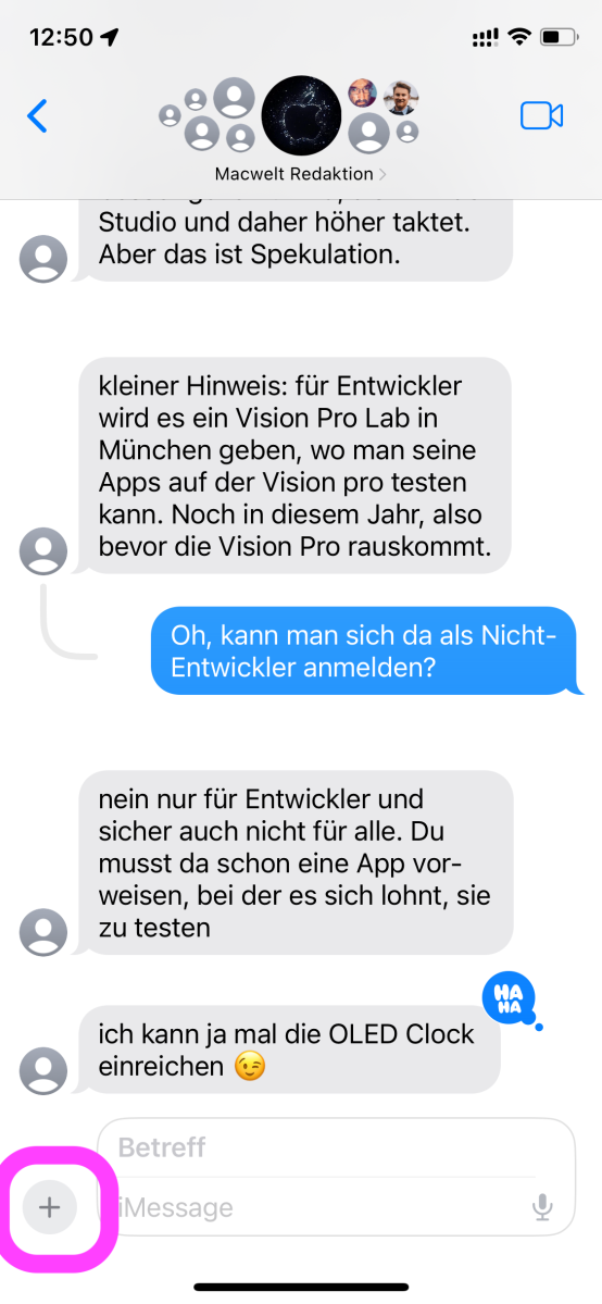 Sticker in iMessage unter iOS 17
