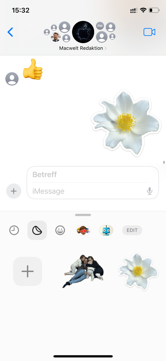 Sticker unter iOS 17 in iMessages