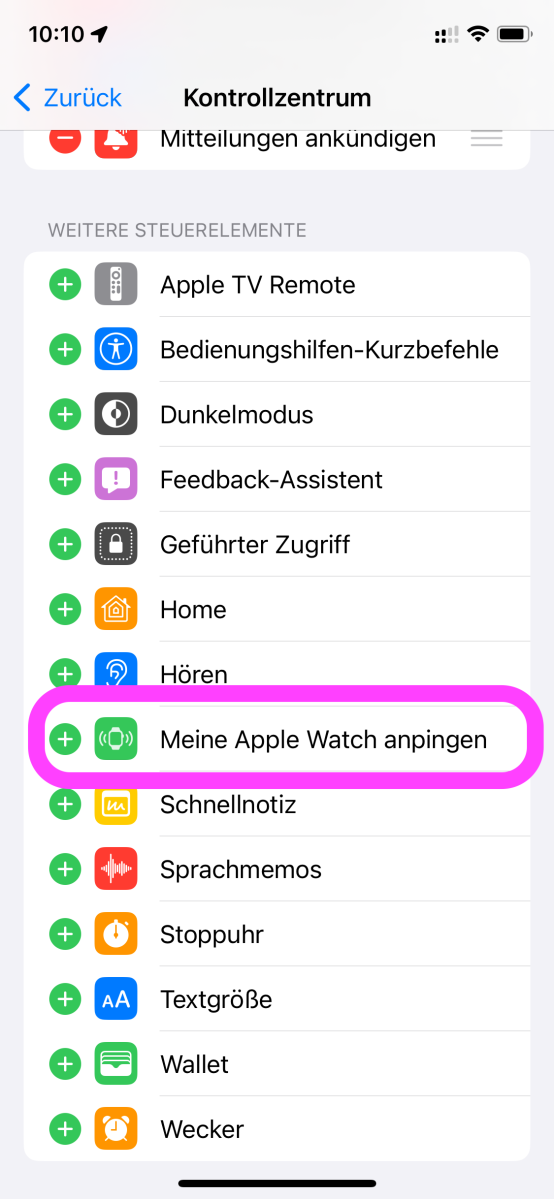 Apple Watch mit dem iPhone anpingen