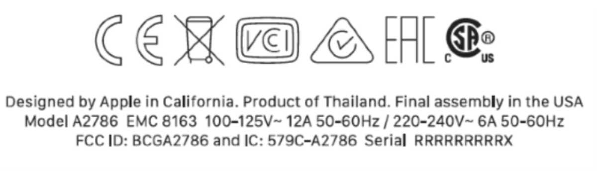 Label Mac Pro FCC