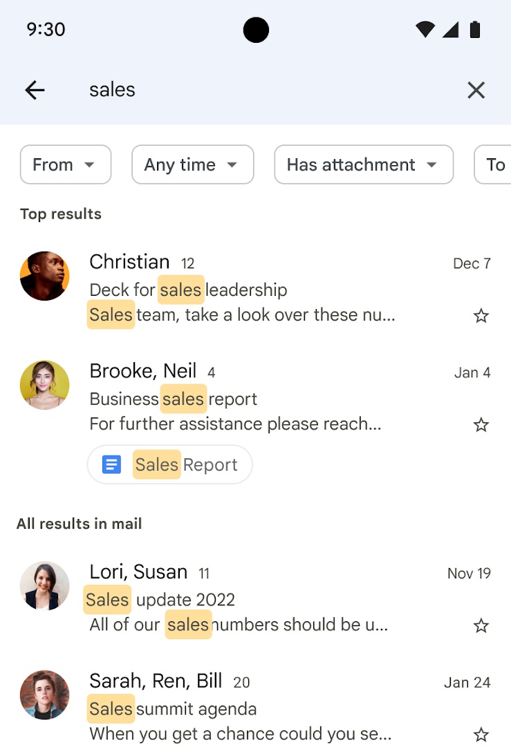 Google mobile Gmail 1