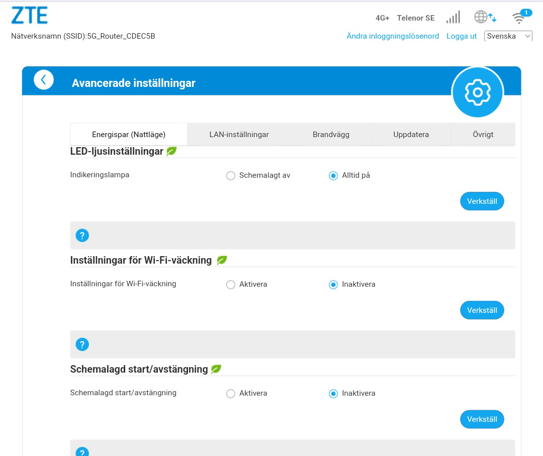 TCL MC888 Pro webgränssnitt