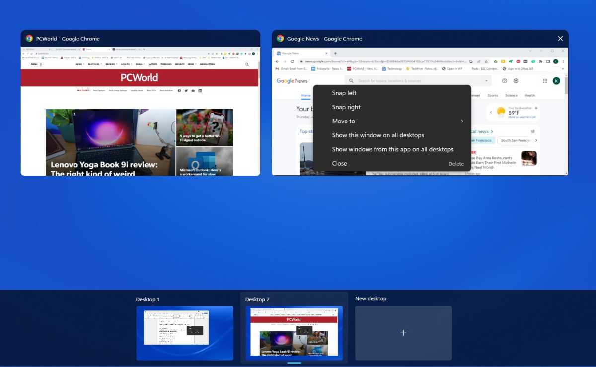 Virtual desktops in Windows 11