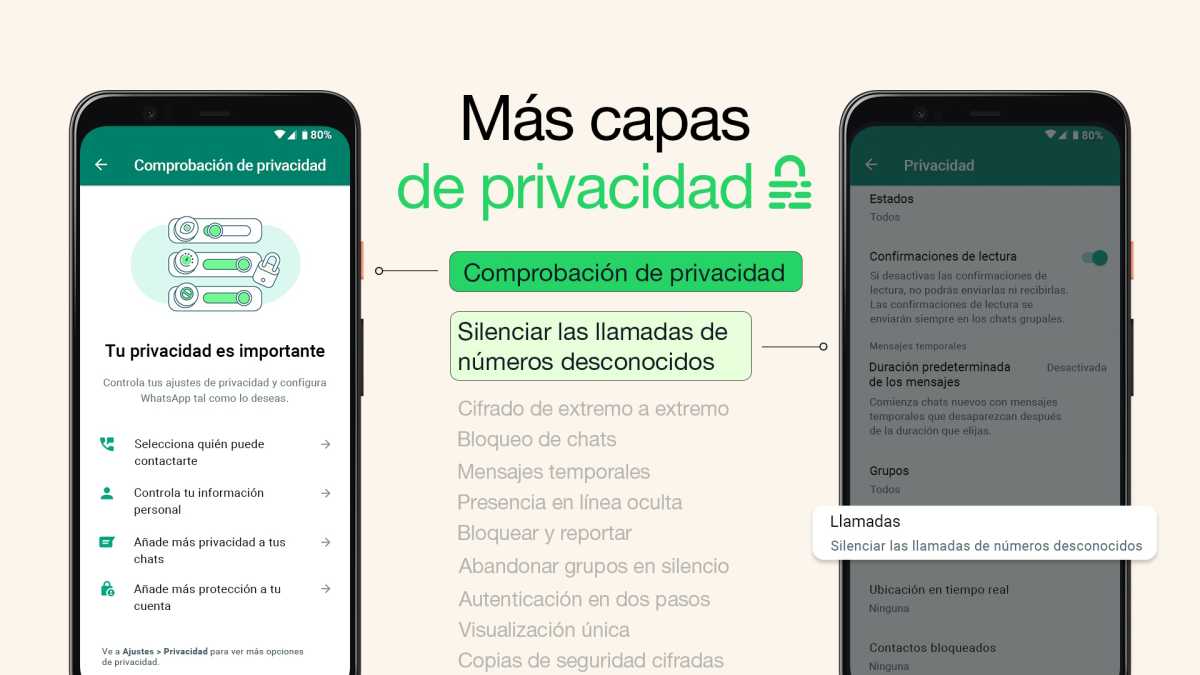 WhatsApp silenciar llamadas y privacidad