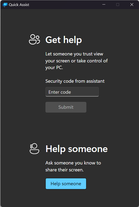 Windows 11 feature - Quick Assist