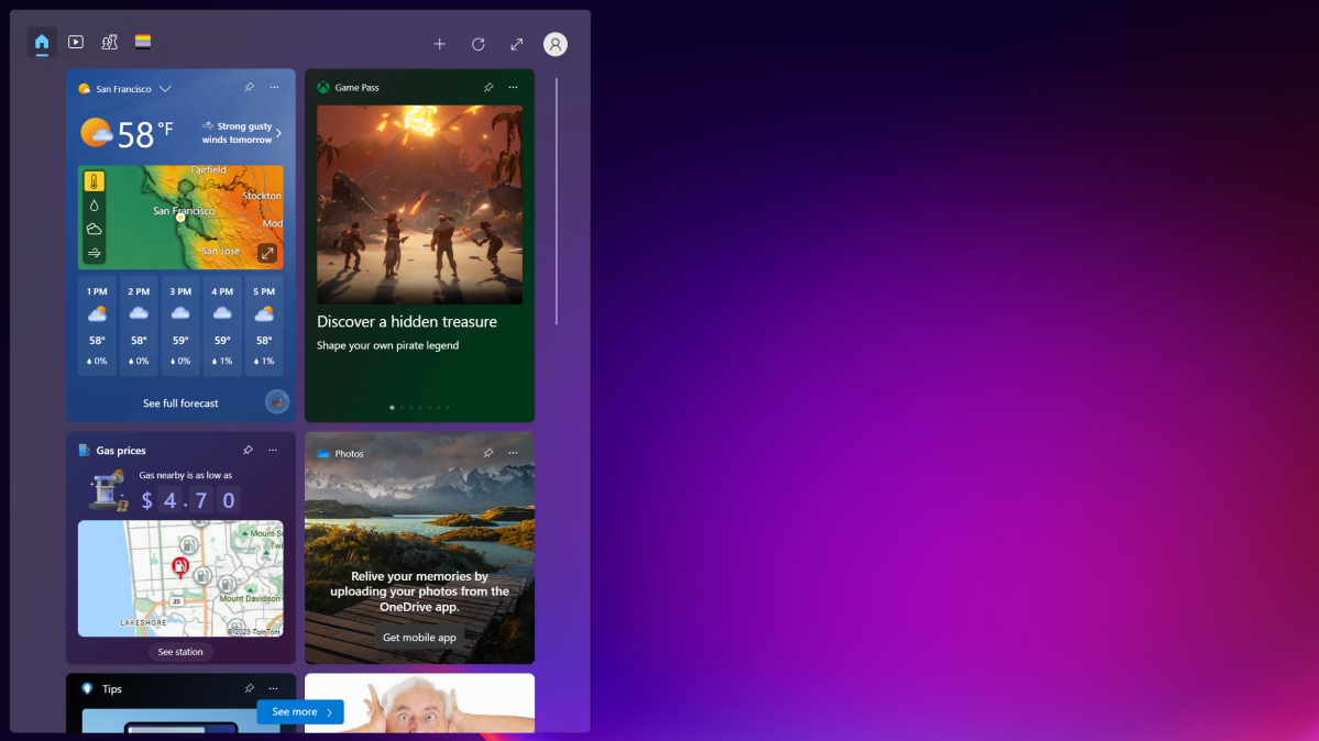 Función de Windows 11: widgets