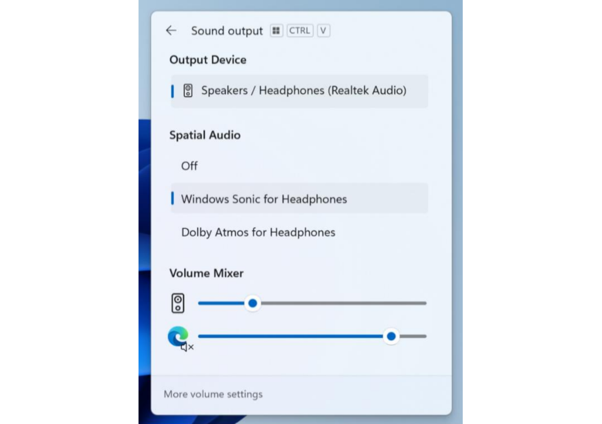 Windows 11 volume mixer