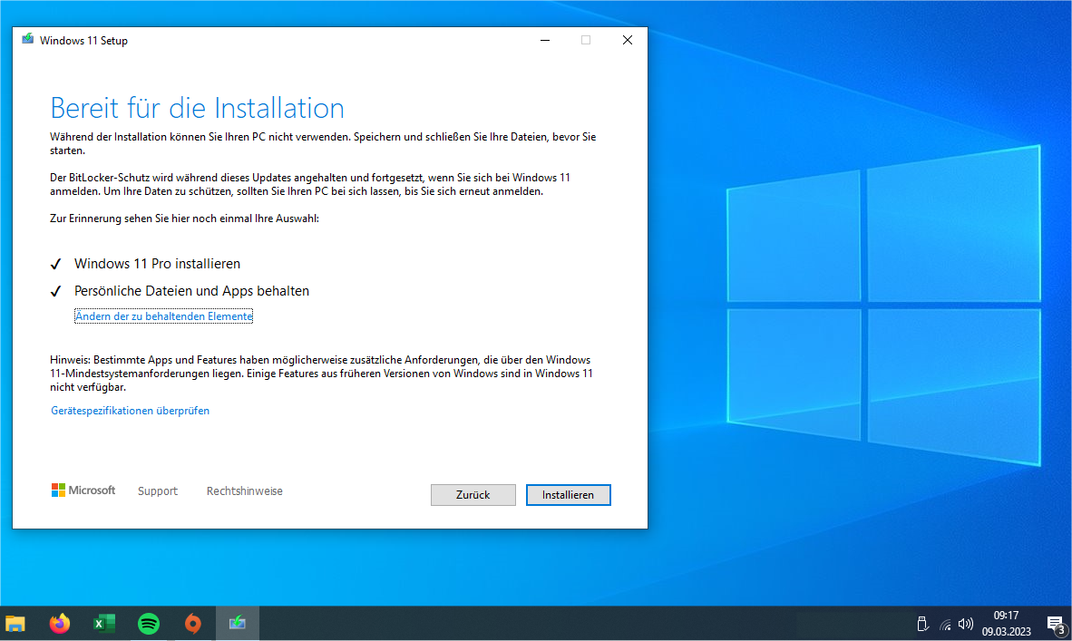 Nach der Migration ist vor dem Upgrade: Weil der neue PC die Systemvoraussetzungen von Windows 11 erfüllt, lässt sich das ältere Windows auf das aktuelle Betriebssystem updaten.