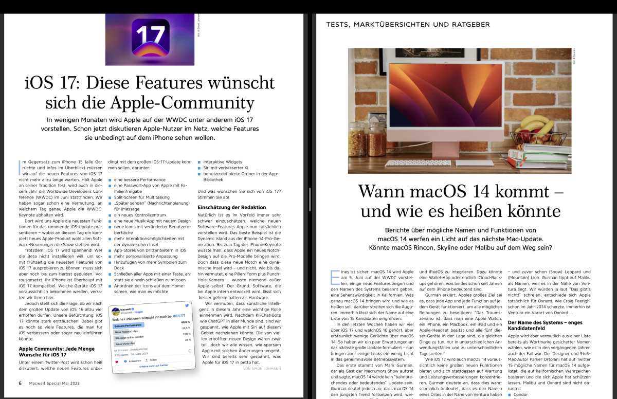Zwei PDFs auf dem Macbook-Display