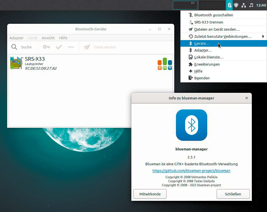 Ablösung beim Bluetooth-Manager: Blueman ist funktionsreicher als der Vorgänger Blueberry.