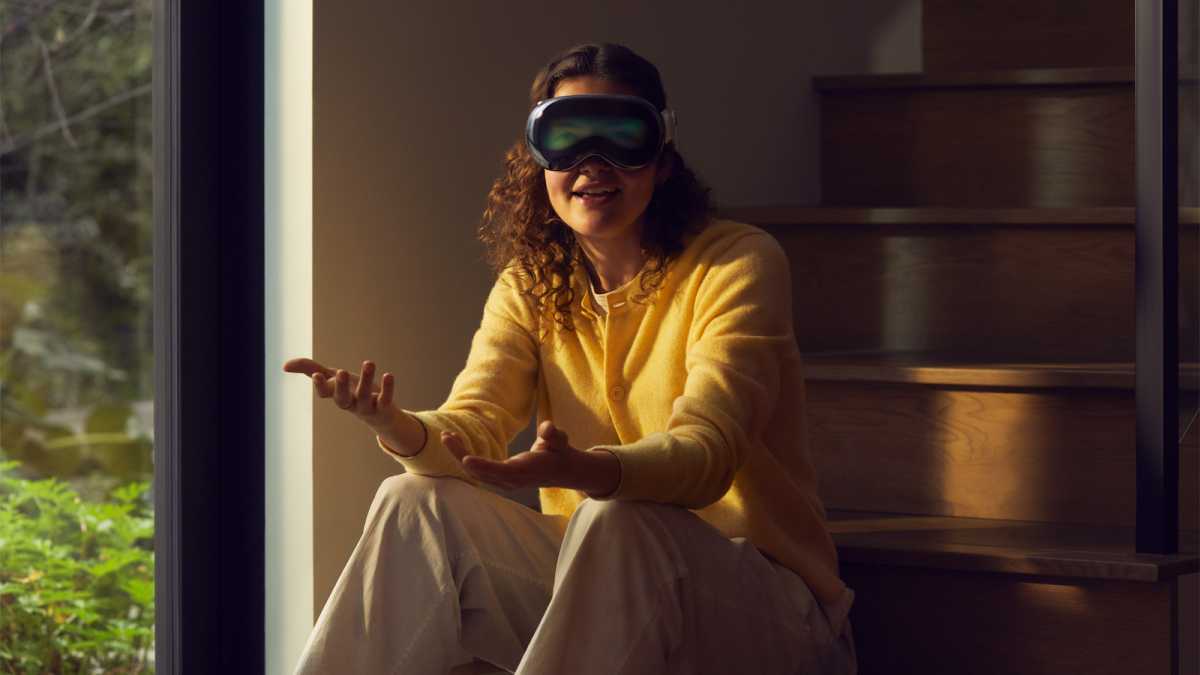 Woman with Apple Vision Pro