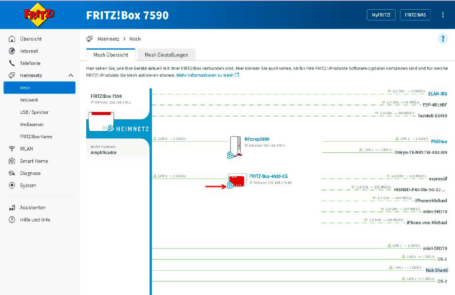 FritzBox Repeater zum FritzBox Mesh hinzufügen 