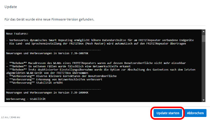 Updates starten
