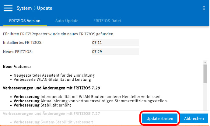 Geräte-Updates manuell installieren
