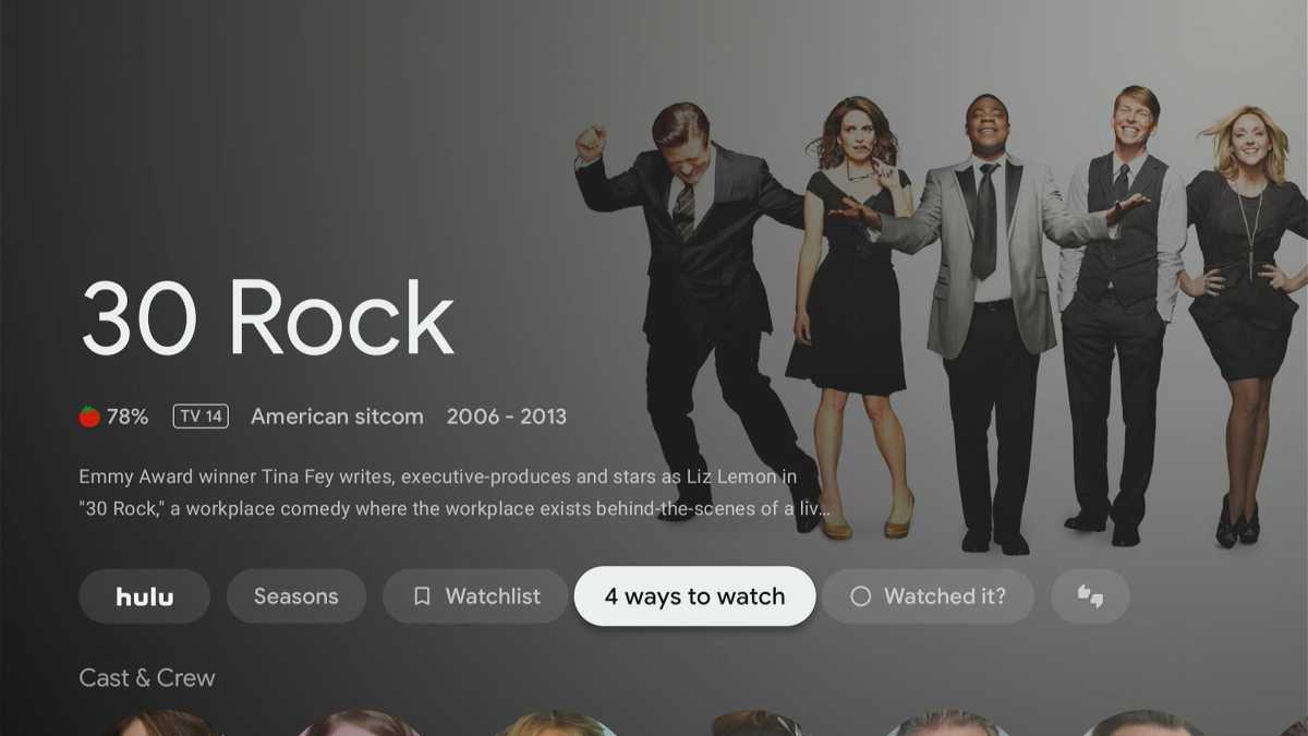 Google TV show page on Walmart Onn 4K Streaming Box