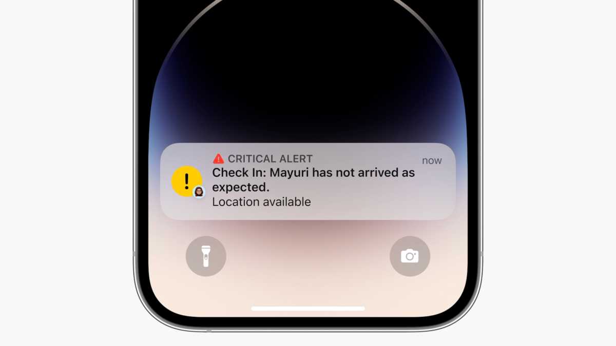 iOS 17 Messages Check-in Warnung