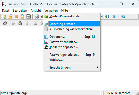 Das Open-Source-Tool Password Safe überzeugt durch einfache Bedienung und bietet auch eine Backup-Funktion für seine Passwort-Datenbank an.