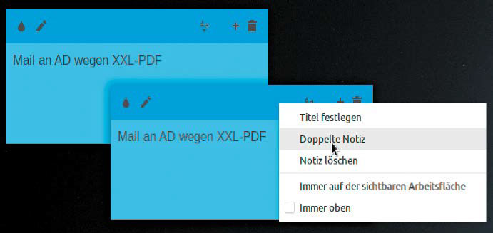 Sticky Notes (Desktop- Notizen): Das kleine Zubehör erhält jetzt eine Kopieroption – eine Marginalie, die der Haupttext unter den Tisch fallen lässt.
