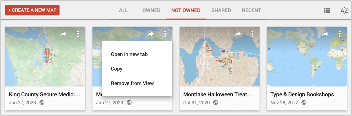 Google Maps removed nonowned browser bordered