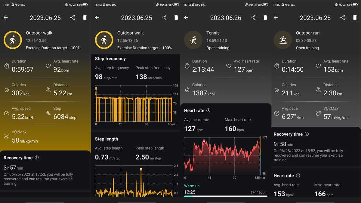 Mobvoi TicWatch Pro 5 - exercise data