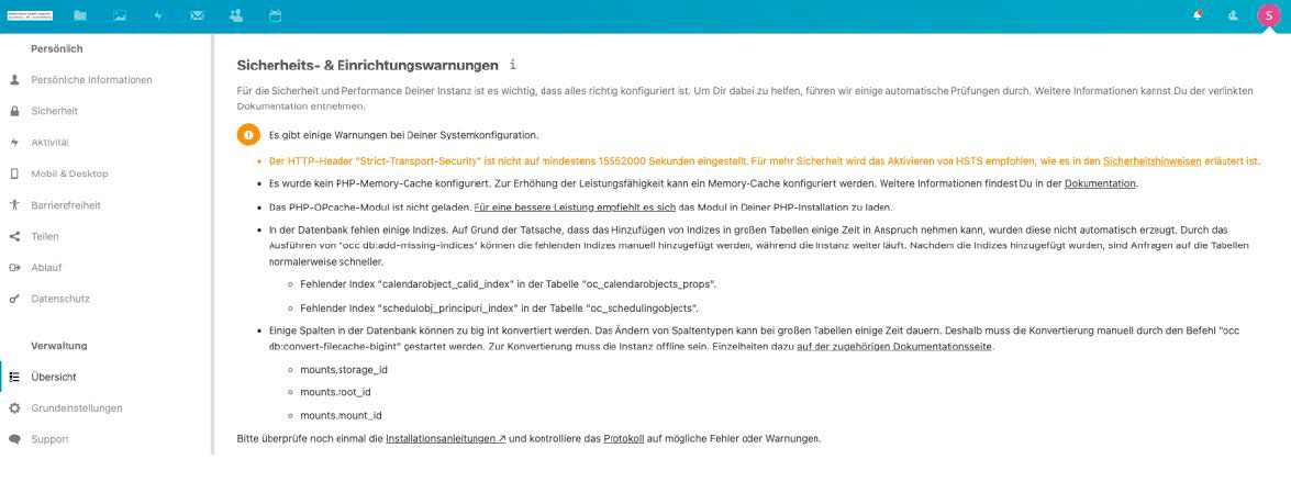 Viele Nutzer verändern anlässlich solcher Meldungen die Konfiguration. Solche Änderungen sollte man immer separat dokumentieren und nach Updates wieder manuell nachtragen.