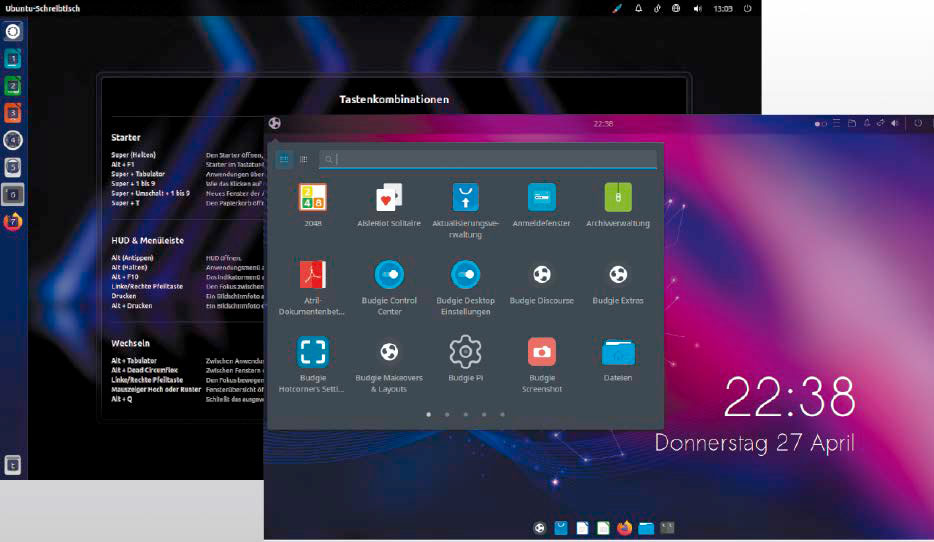 Ubuntu Unity und Budgie bieten die optisch ansprechendsten Desktops. Bedientechnisch spricht aber mehr für renommierte Ubuntu-Flavours mit Gnome, KDE, Cinnamon und XFCE.