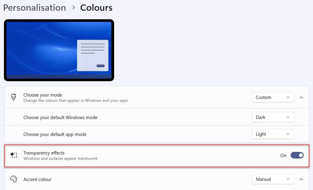 Windows 11 customise taskbar method screenshot